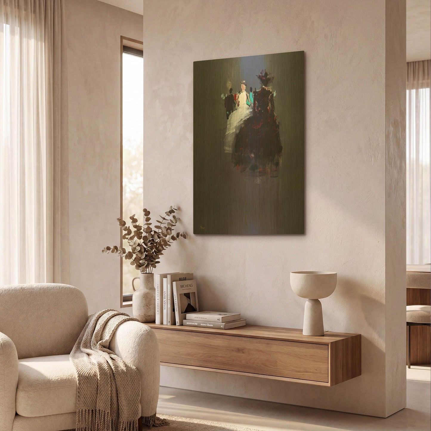 'Gathering' By Oscar Alvarez Pardo Gold Metal Wall Art