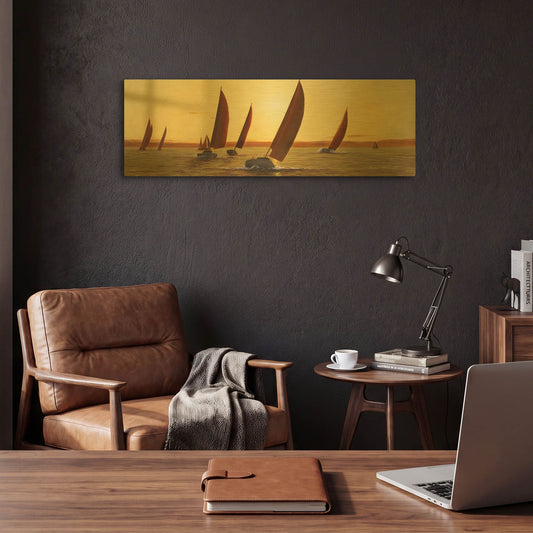 'Sailing, Sailing' By Diane Romanello Gold Metal Wall Art