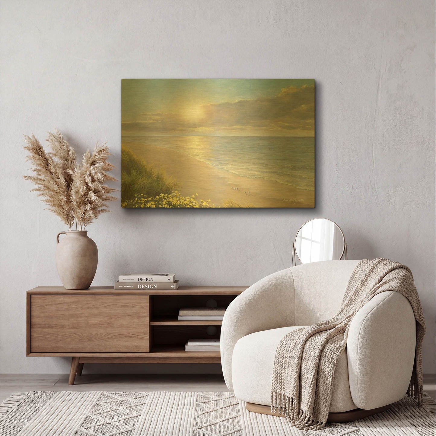 'Beach Serenity' By Diane Romanello Gold Metal Wall Art