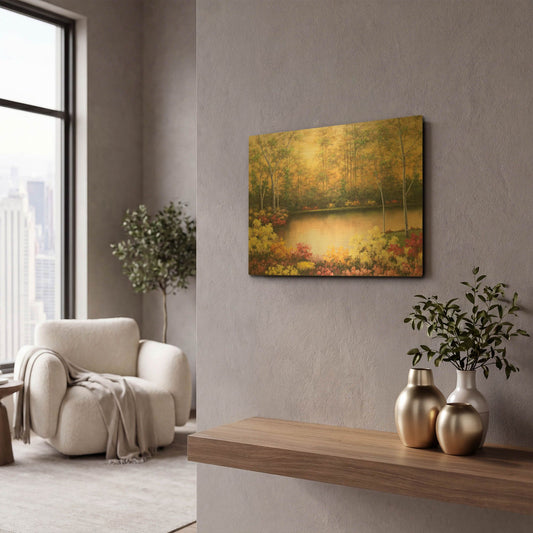 'Bursting in Autumn' By Diane Romanello Gold Metal Wall Art