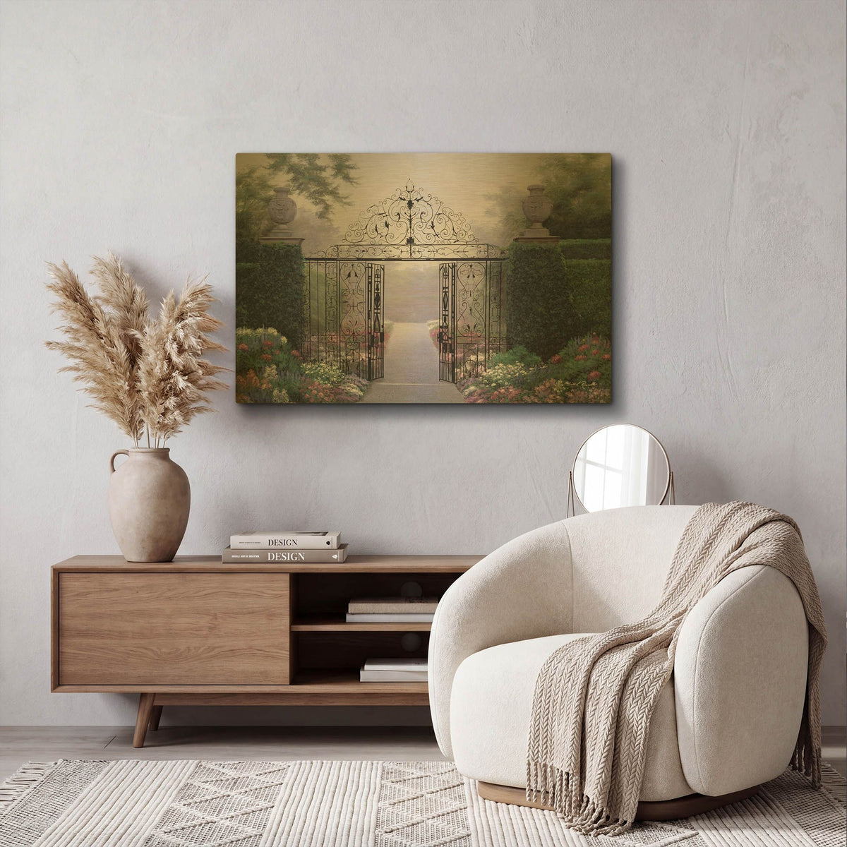'R758D - Elegant Garden' By Diane Romanello Gold Metal Wall Art
