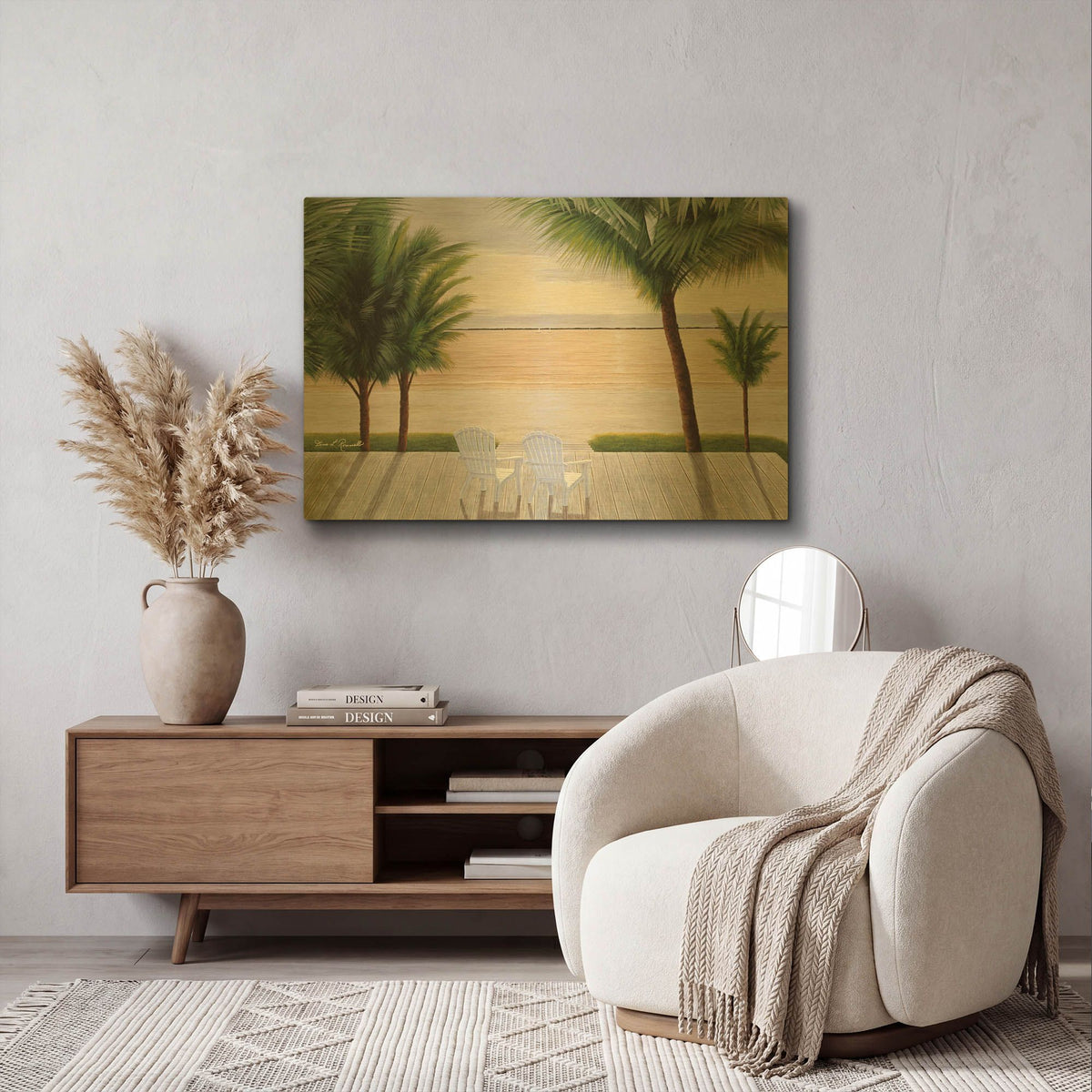 'R770D - Palm Daydreaming' By Diane Romanello Gold Metal Wall Art