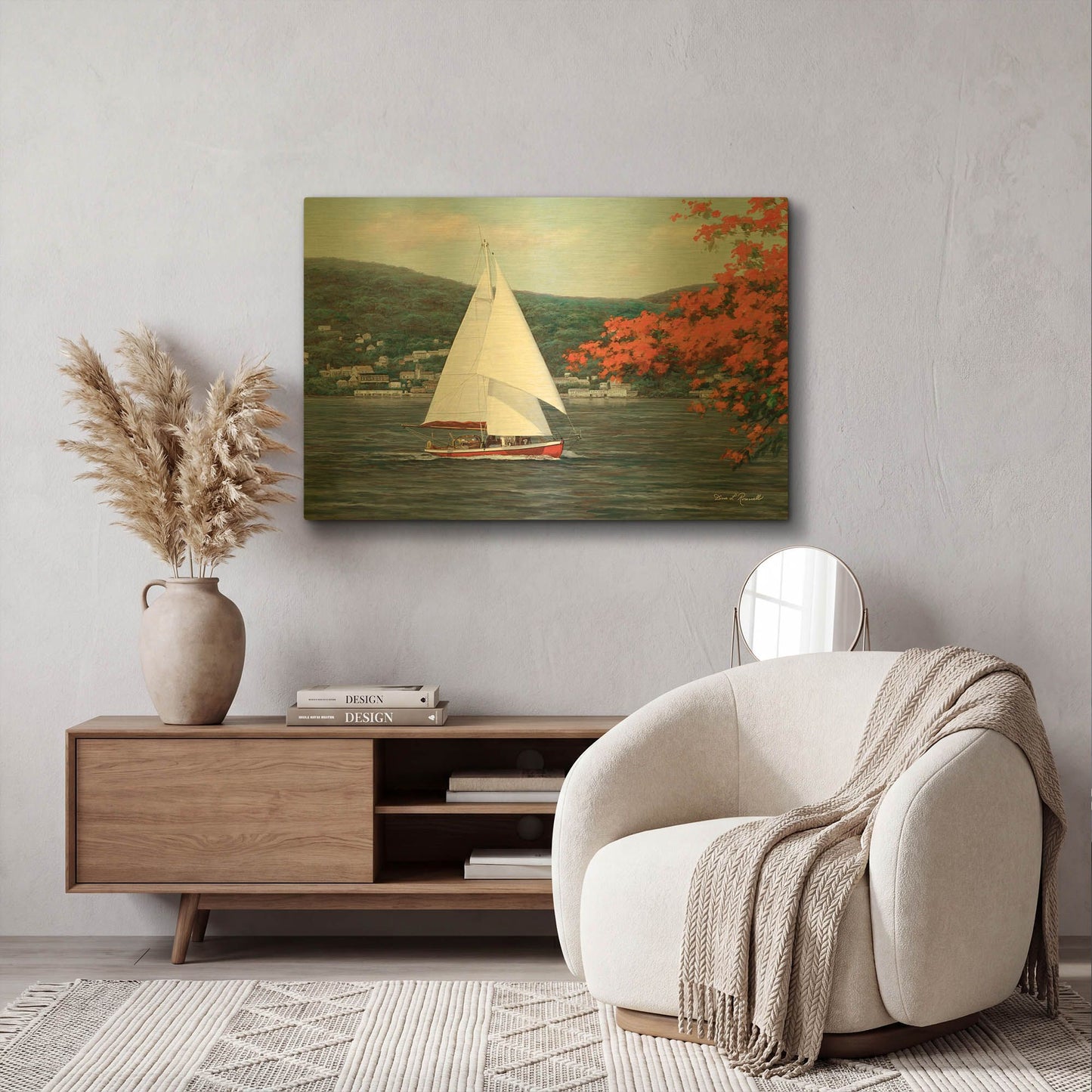 'R773D - Sail Away' By Diane Romanello Gold Metal Wall Art