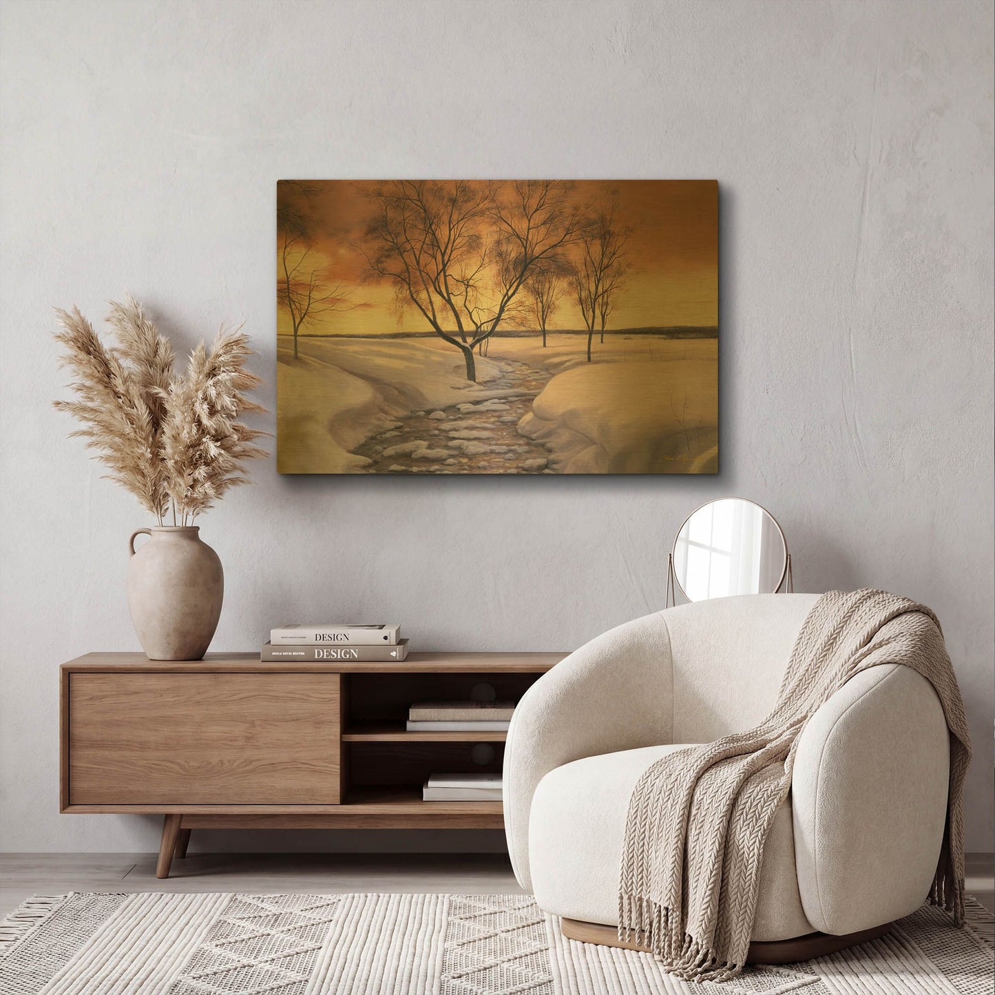'R819D - Amber Ice' By Diane Romanello Gold Metal Wall Art