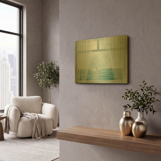 'R830D - Morning View' By Diane Romanello Gold Metal Wall Art