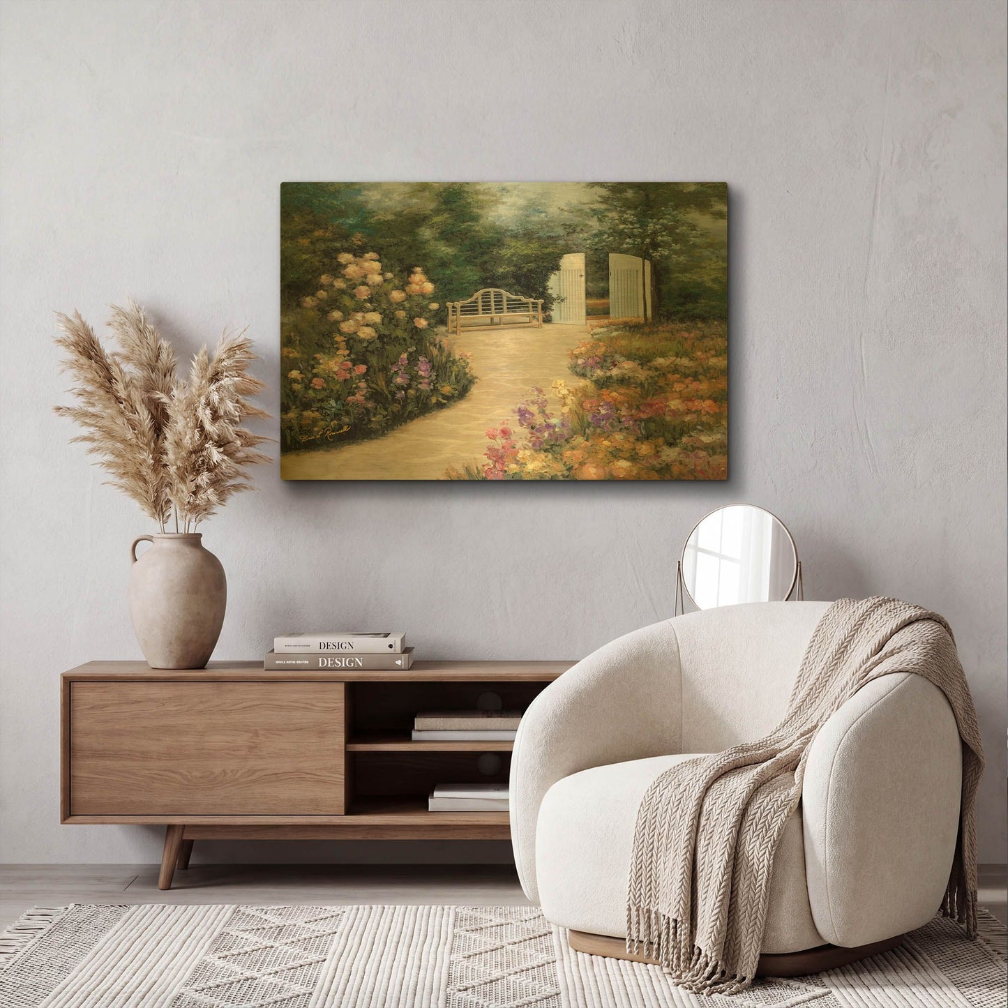 'R860D - Garden Enclave' By Diane Romanello Gold Metal Wall Art