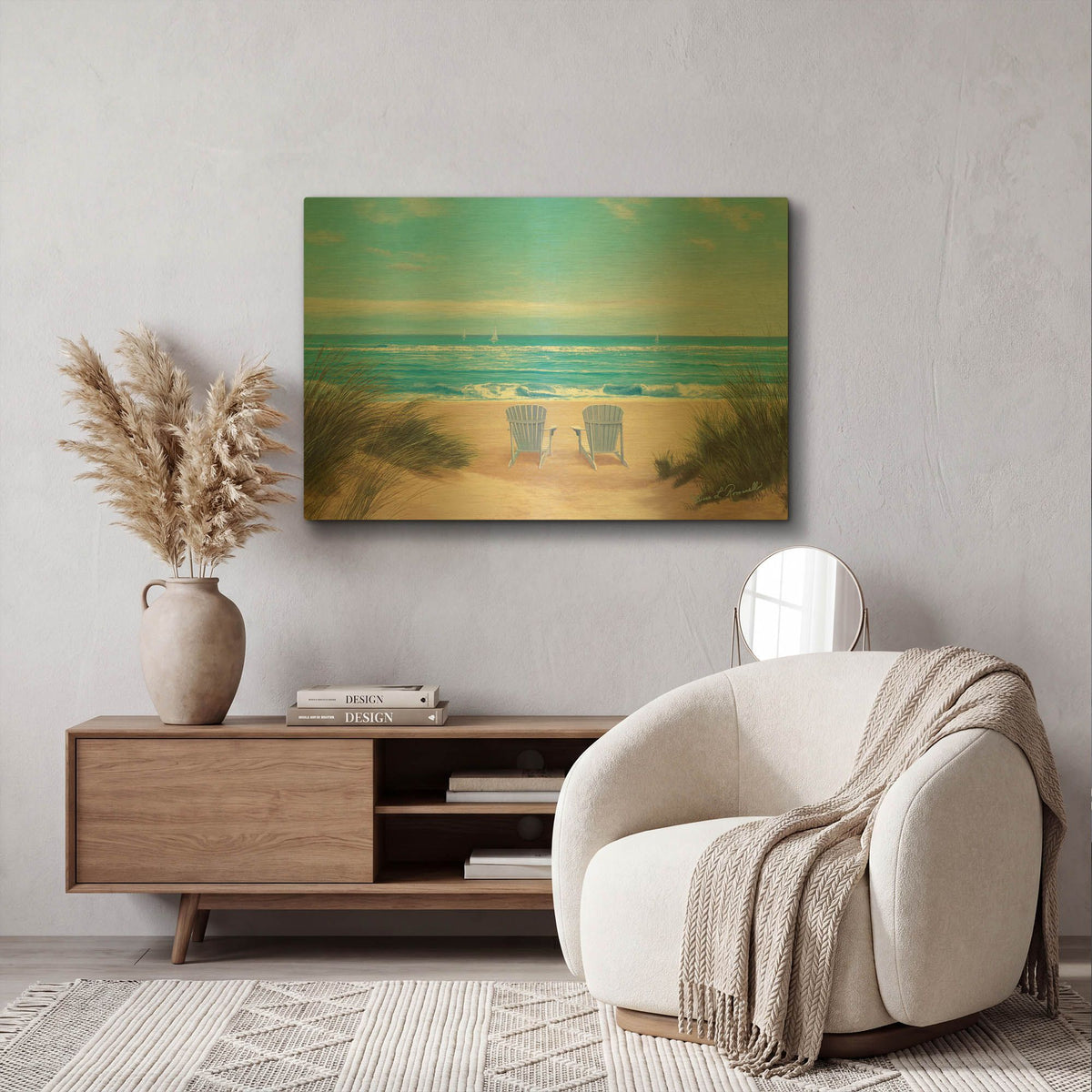 'R1385D - Among Friends II' By Diane Romanello Gold Metal Wall Art