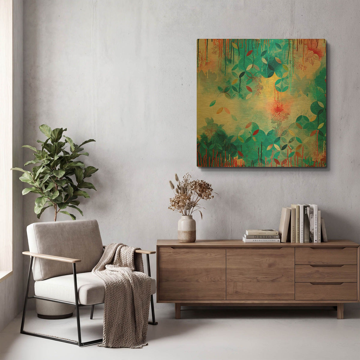 'Tranquil Eden 1' By Heather Noel Robinson Gold Metal Wall Art