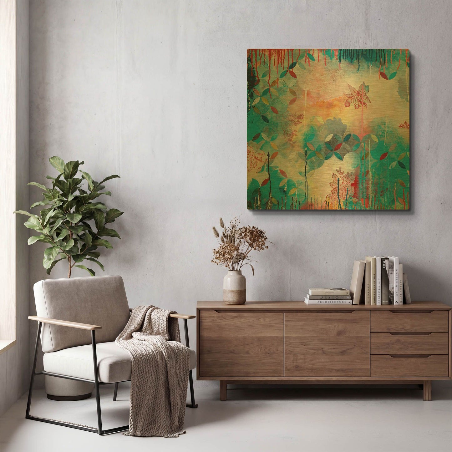 'Tranquil Eden 3' By Heather Noel Robinson Gold Metal Wall Art