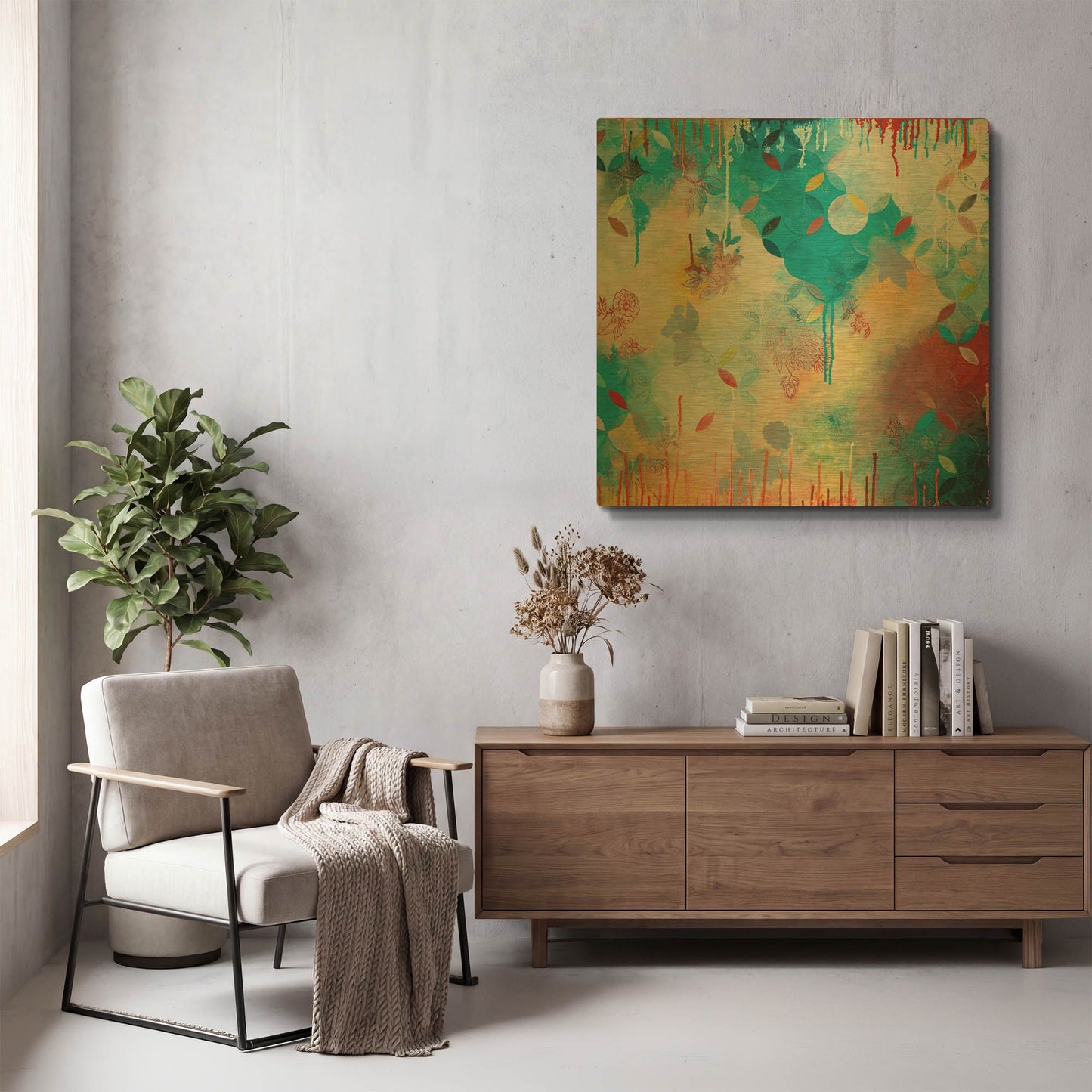 'Tranquil Eden 4' By Heather Noel Robinson Gold Metal Wall Art