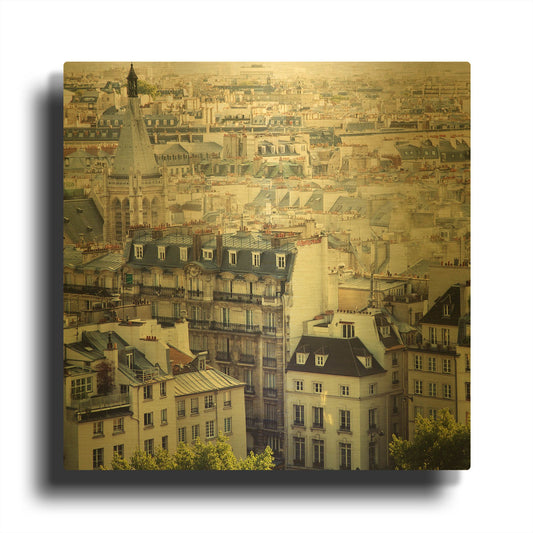 'S1114D - Paris Calling' By Irene Suchocki Gold Metal Wall Art