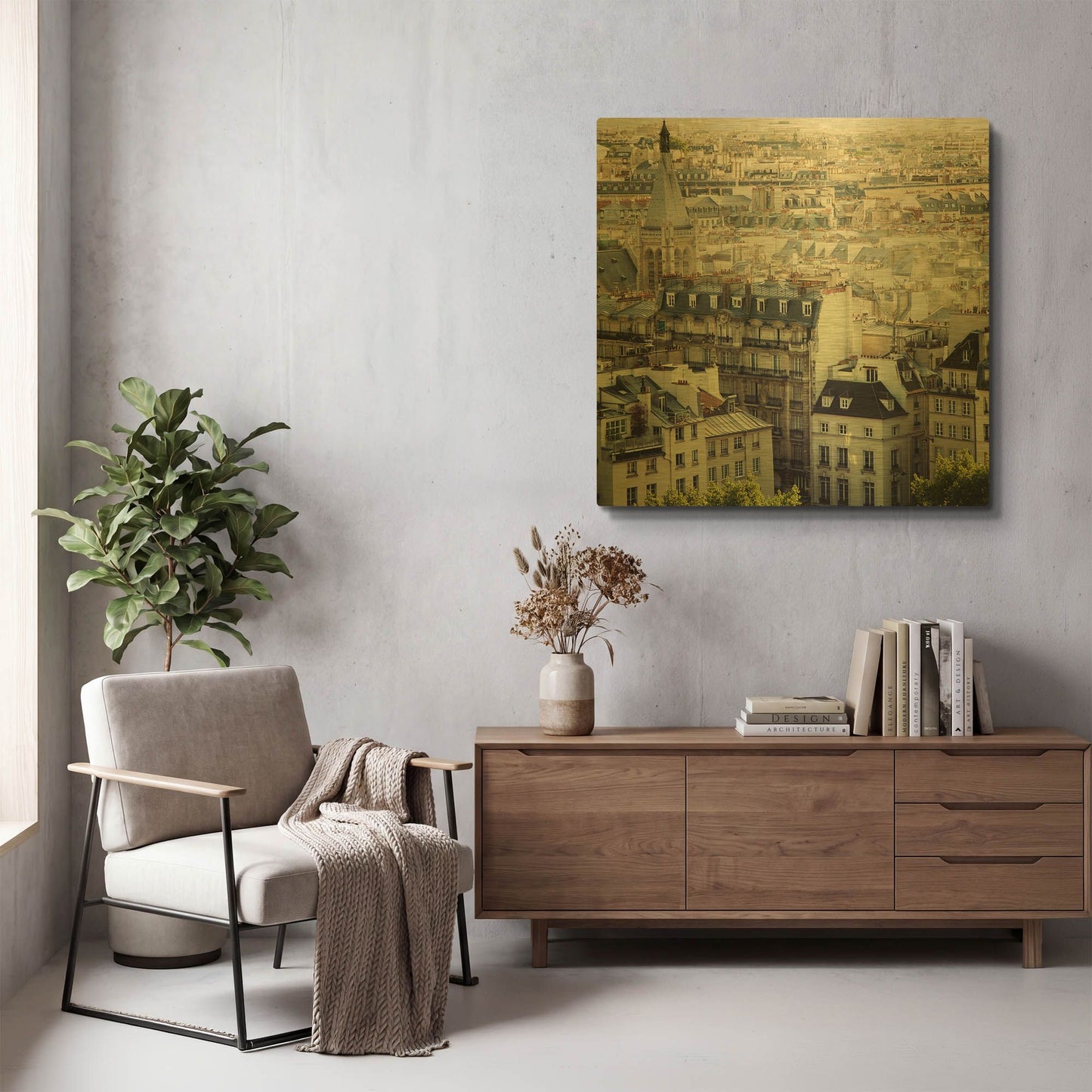 'S1114D - Paris Calling' By Irene Suchocki Gold Metal Wall Art