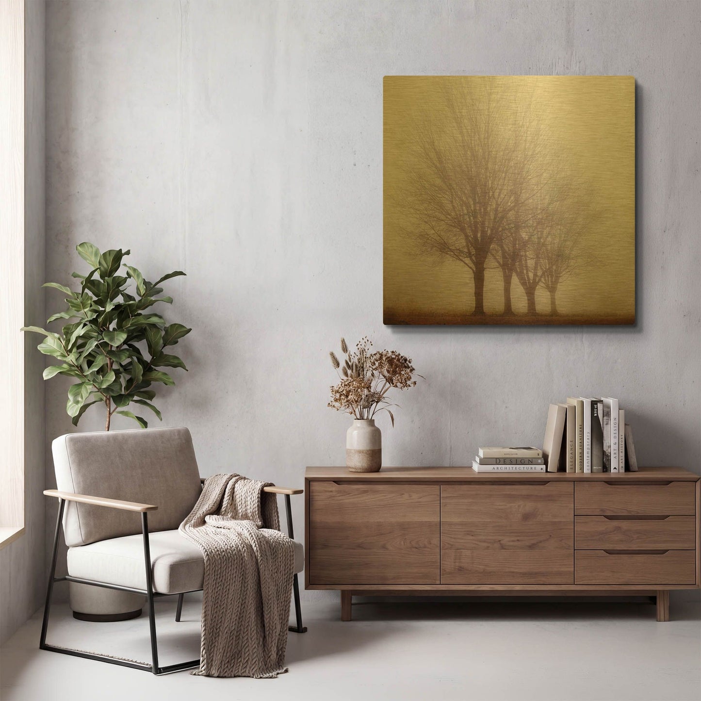 'S1118D - Standing Still' By Irene Suchocki Gold Metal Wall Art