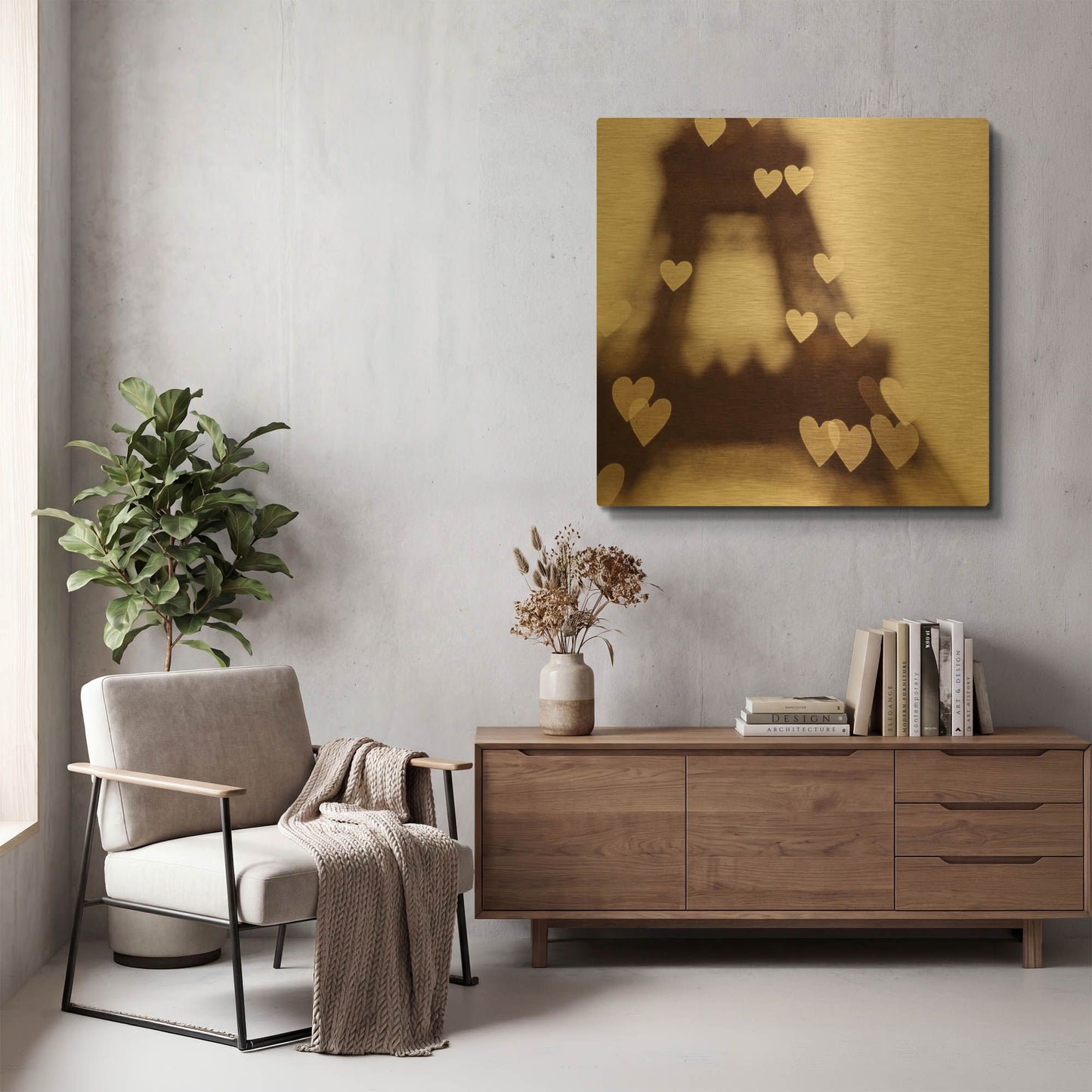 'S1242D - City of Love' By Irene Suchocki Gold Metal Wall Art
