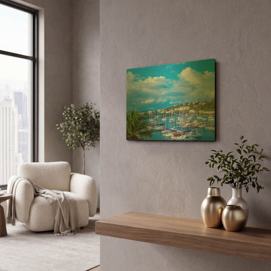 'Oyster Pond Bay, St. Maarten' By Jack Reed Gold Metal Wall Art