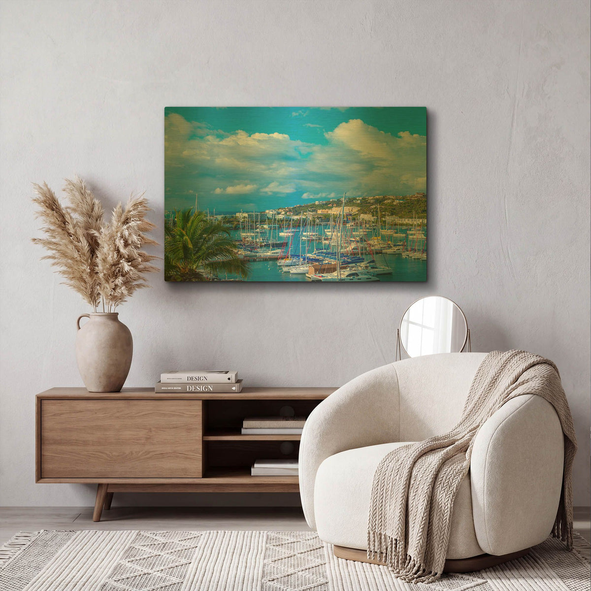 'Oyster Pond Bay, St. Maarten' By Jack Reed Gold Metal Wall Art