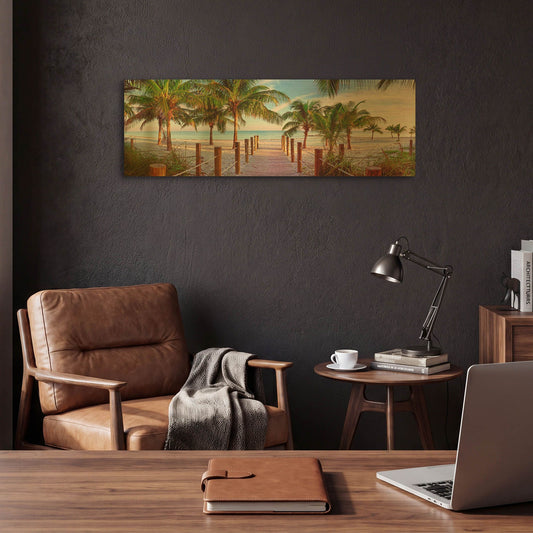 'Swathers Beach' By Jack Reed Gold Metal Wall Art