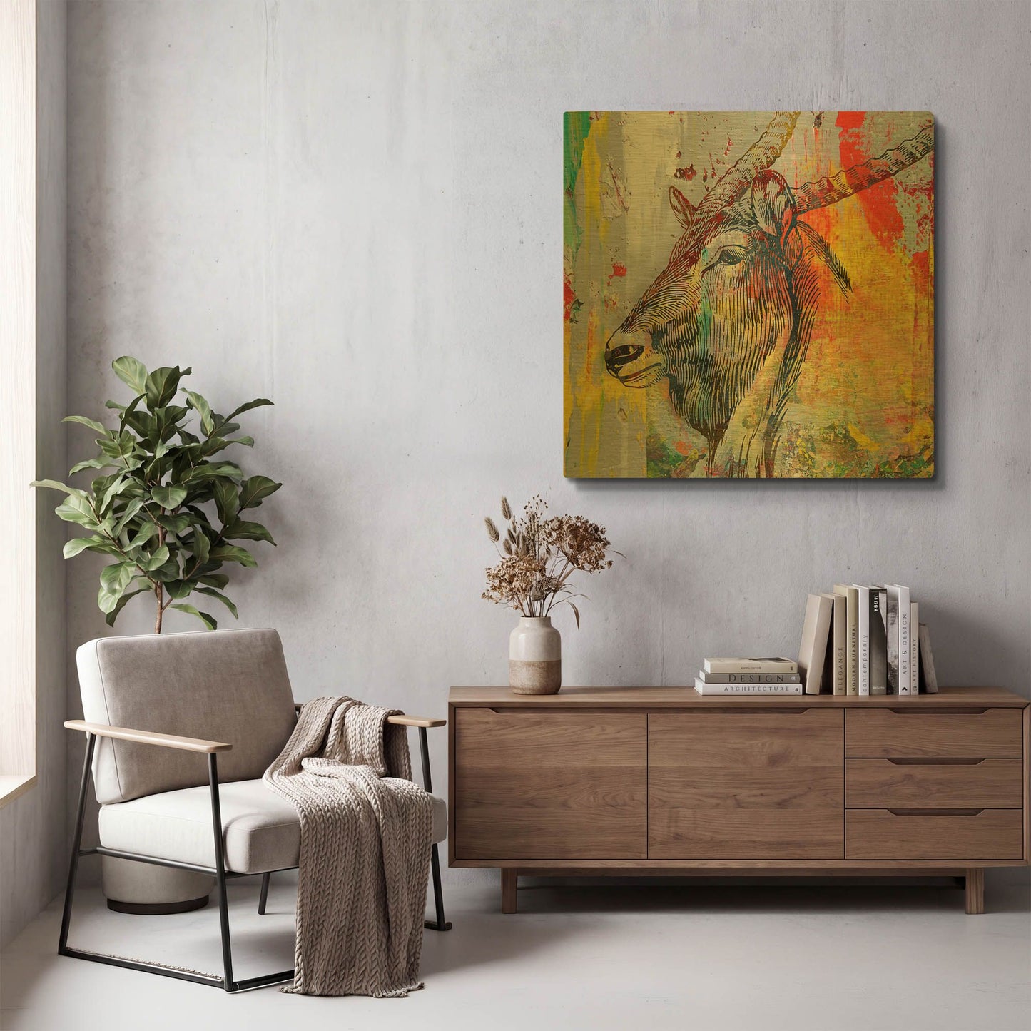 'Arty Beast 1' By Karen Smith Gold Metal Wall Art