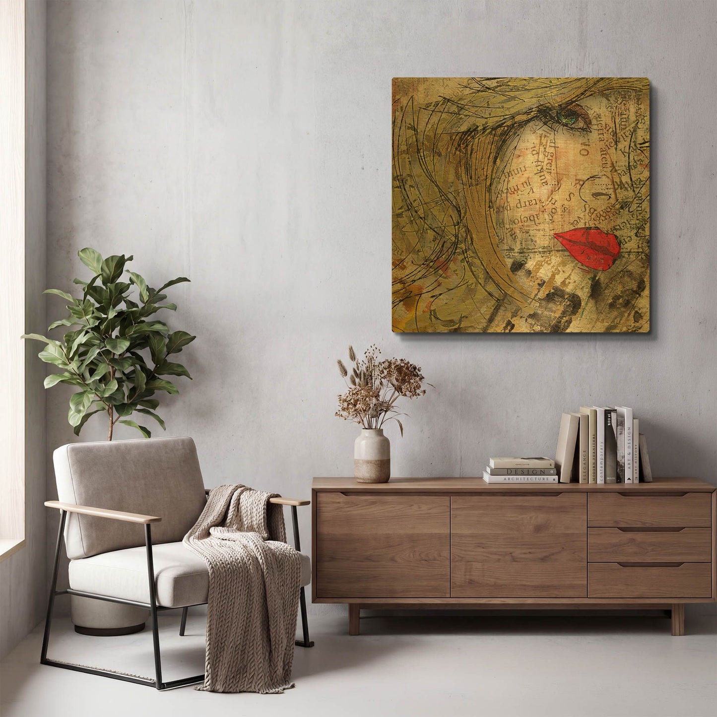 'Ladylips' By Karen Smith Gold Metal Wall Art
