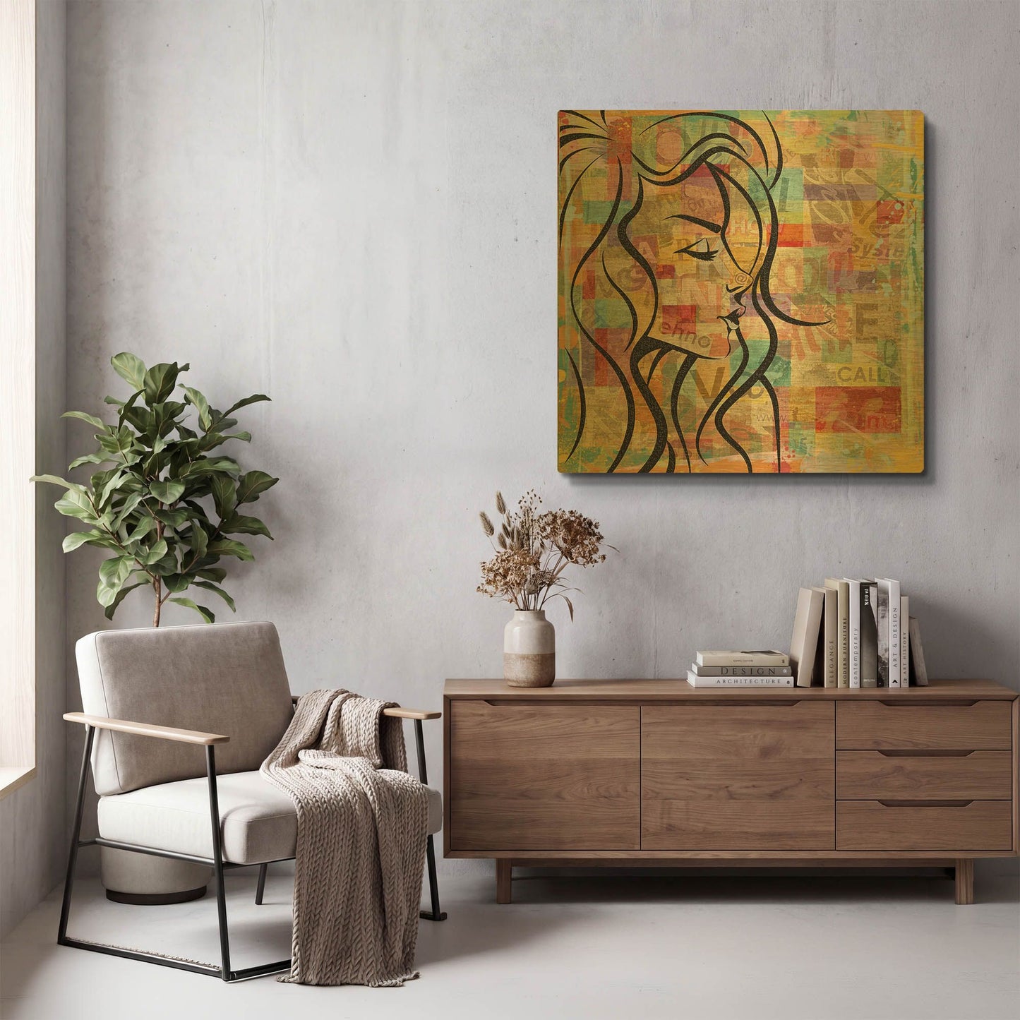 'Billboard 2' By Karen Smith Gold Metal Wall Art