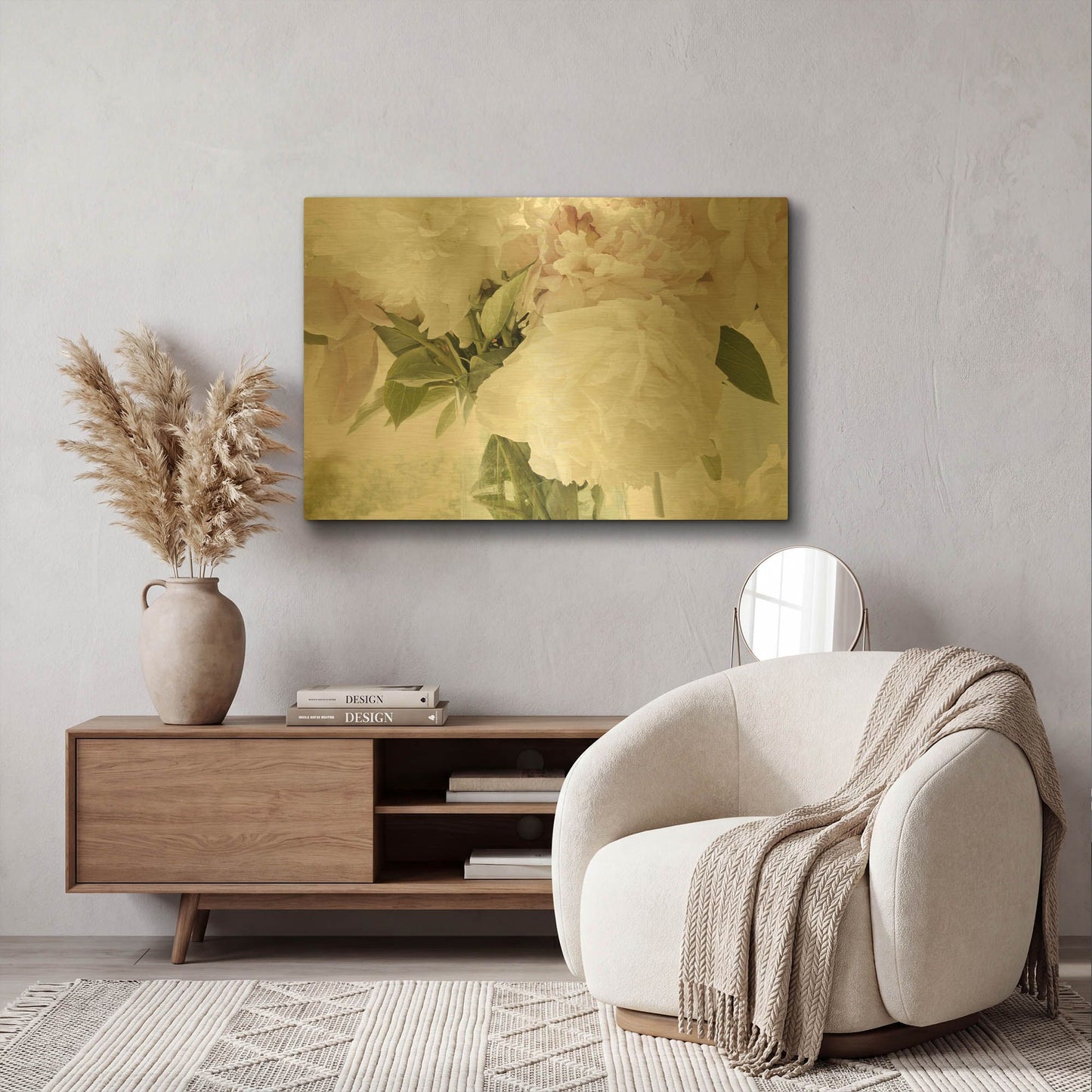 'Vintage Bouquet' By Judy Stalus Gold Metal Wall Art