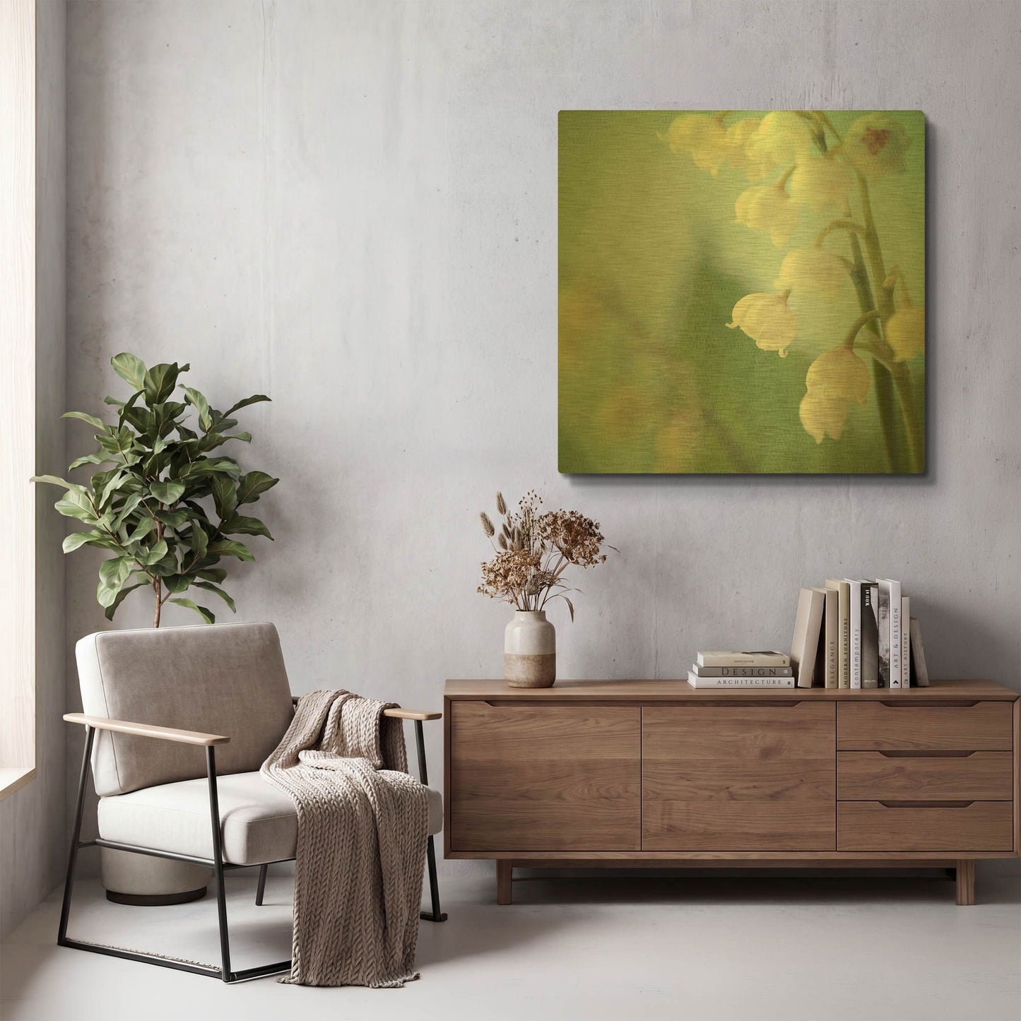 'Lily of the Valley' By Judy Stalus Gold Metal Wall Art