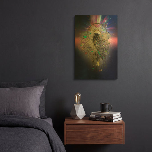 'Cosmic Lion Butterfly' By Karin Roberts Gold Metal Wall Art