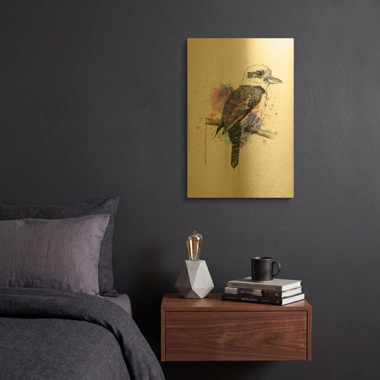 'Kookaburra' By Karin Roberts Gold Metal Wall Art