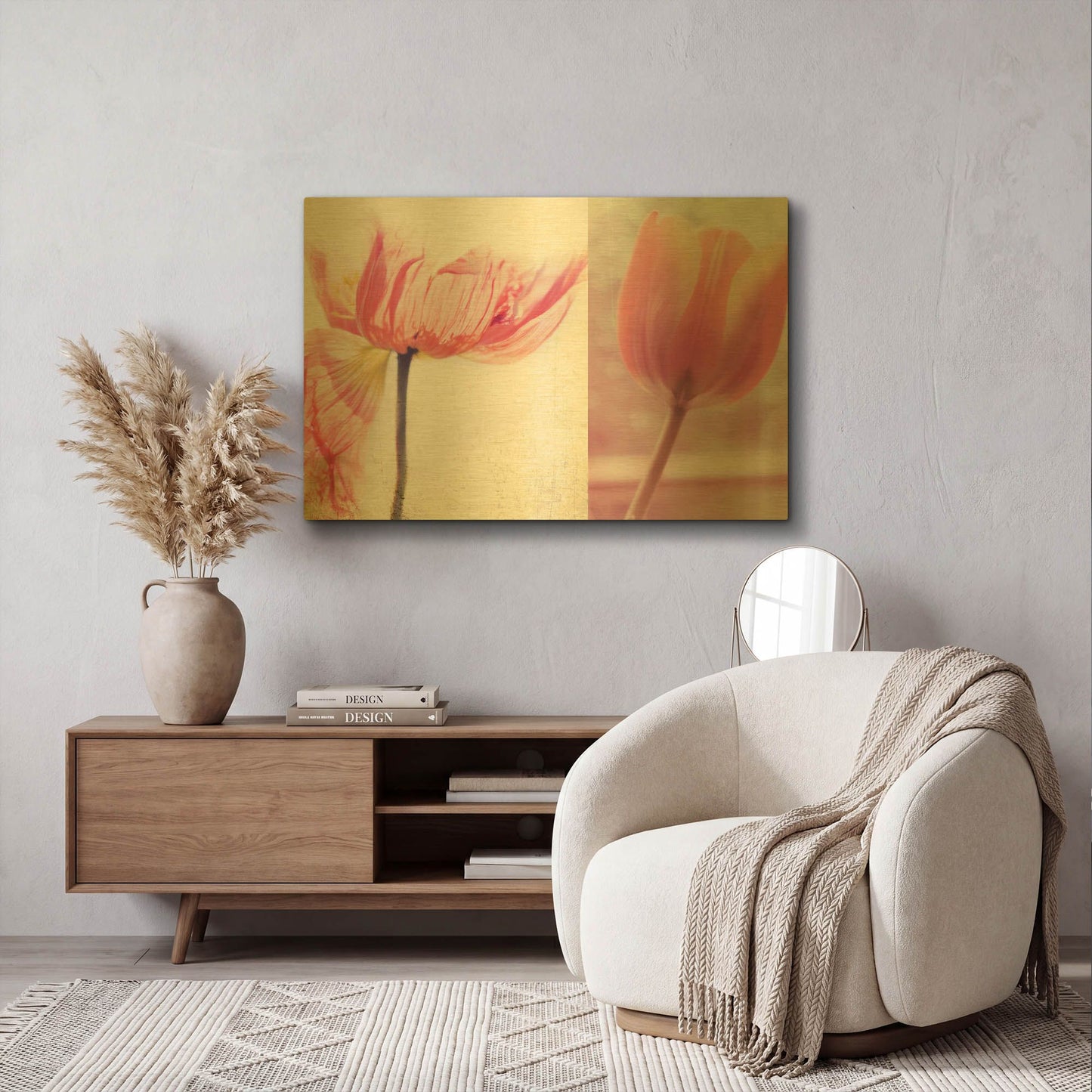 'Poppy & Tulip' By Myan Soffia Gold Metal Wall Art