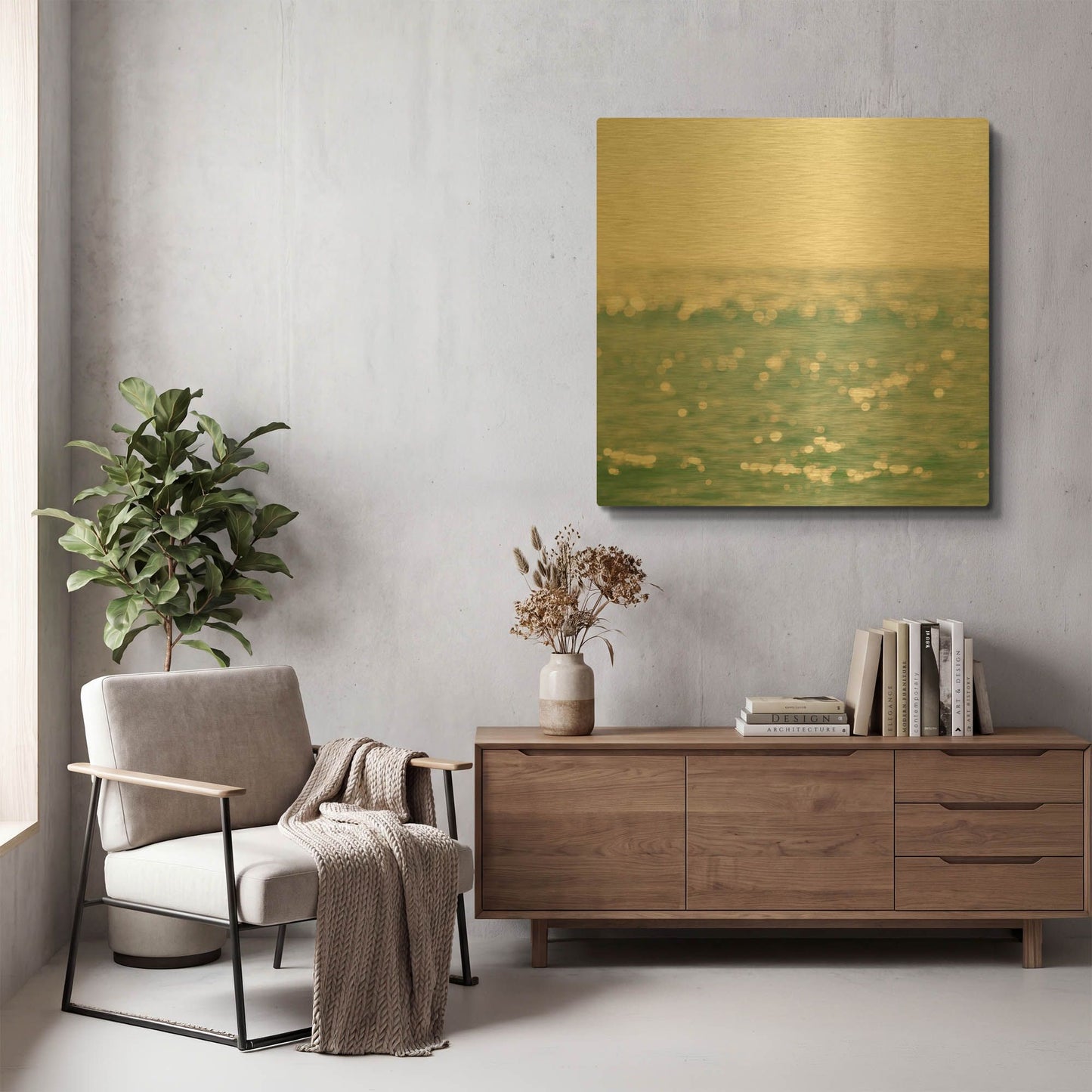 'La Mer' By Myan Soffia Gold Metal Wall Art