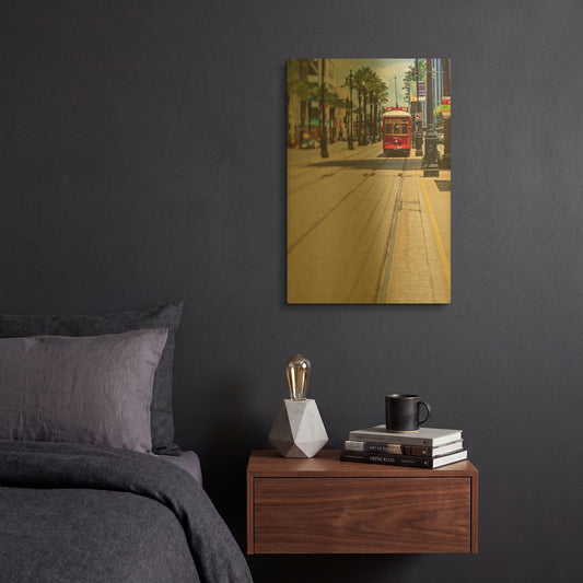 'Streetcar' By Myan Soffia Gold Metal Wall Art