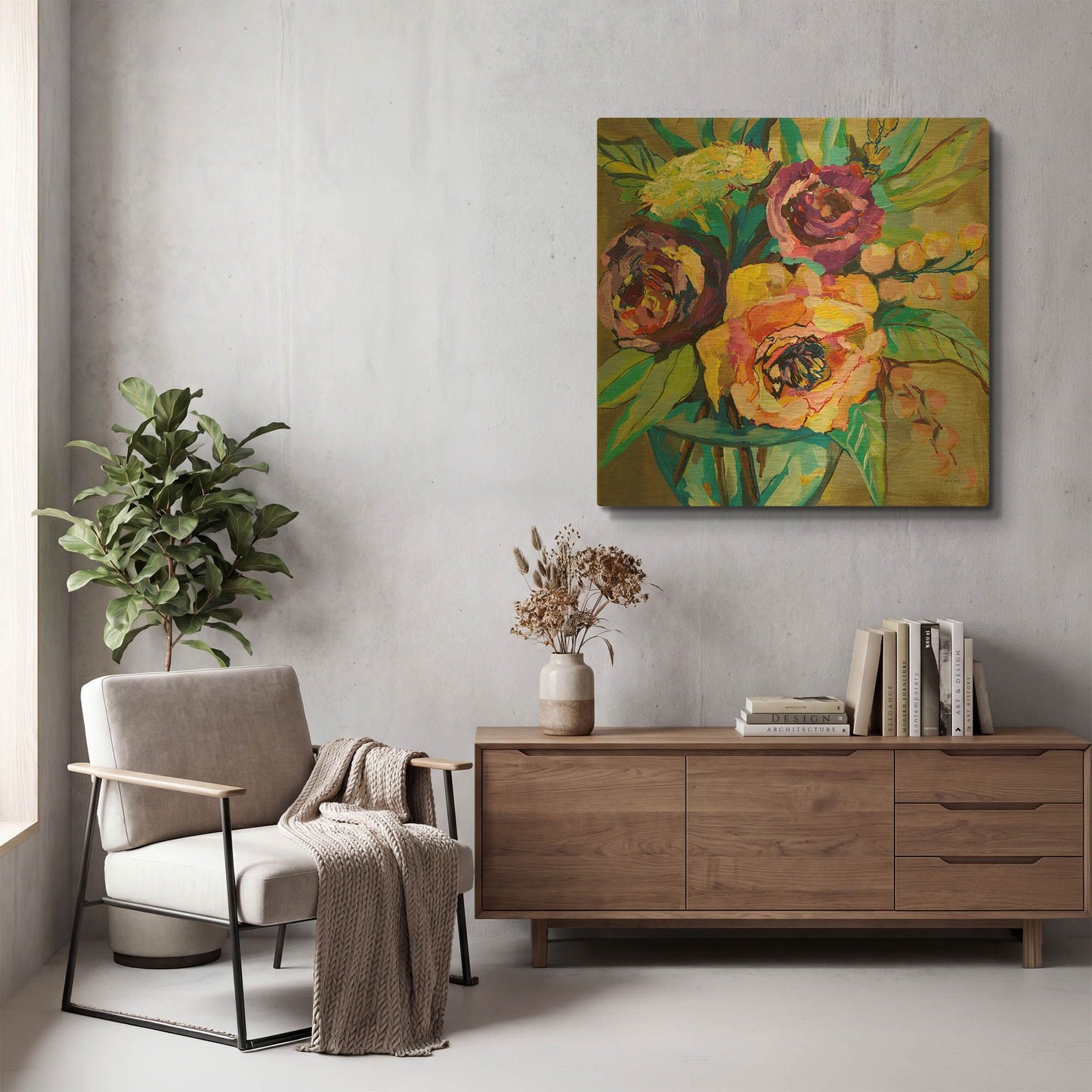 'Coffee Break' By Jeanette Vertentes Gold Metal Wall Art