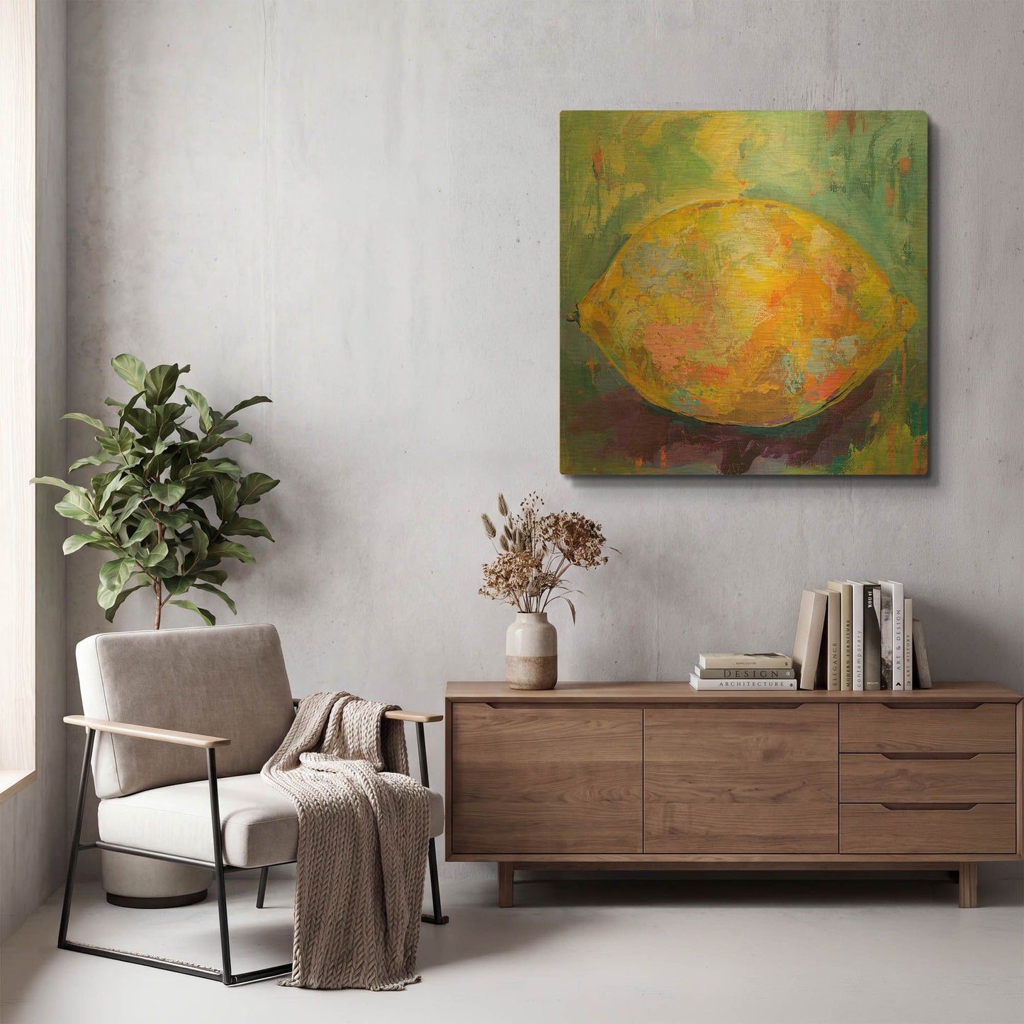 'Lemon' By Jeanette Vertentes Gold Metal Wall Art