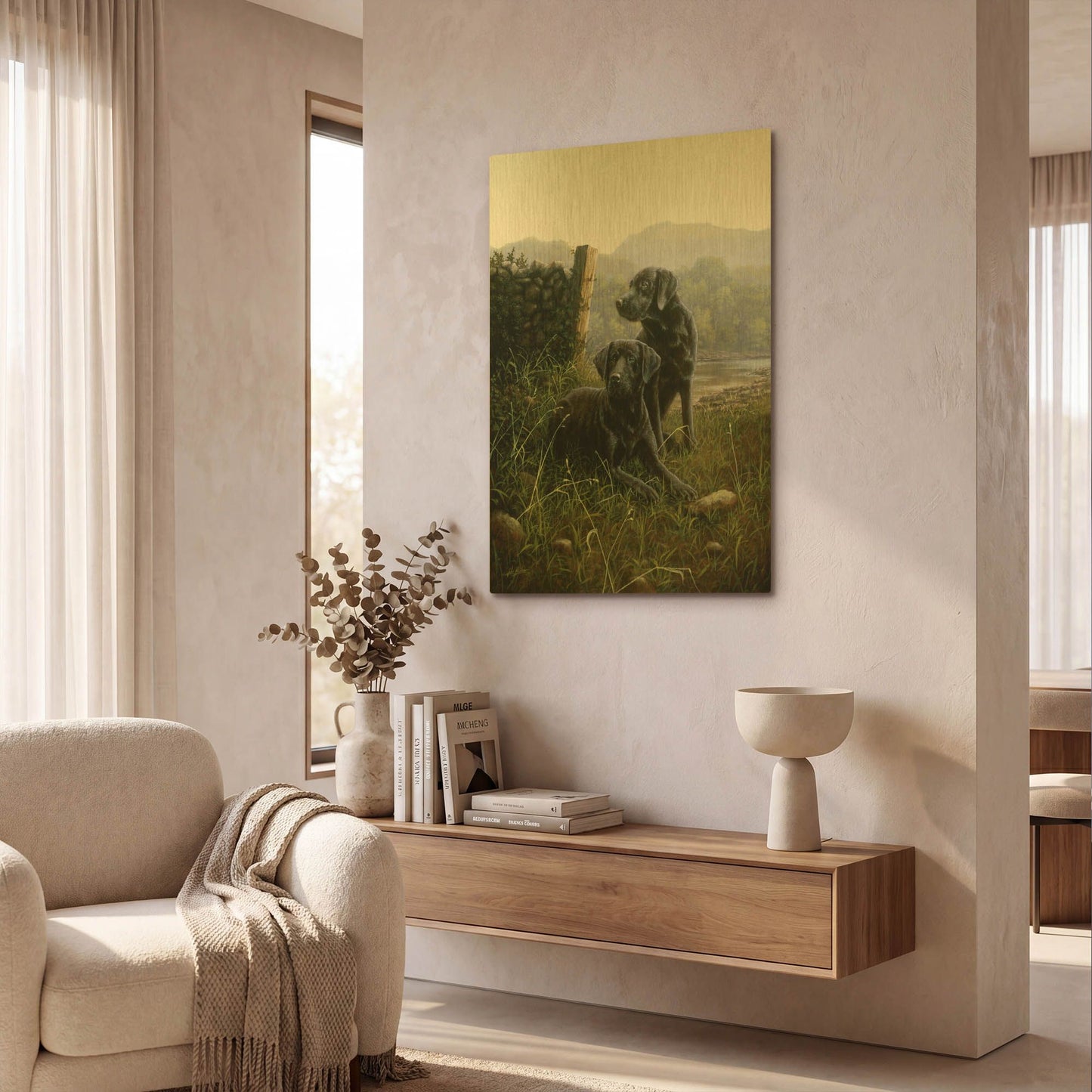 'Country Companions' By John Silver Gold Metal Wall Art