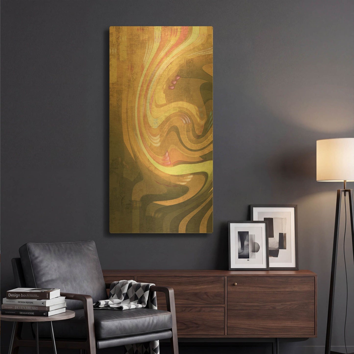 'Geometric 03' By Greg Simanson Gold Metal Wall Art