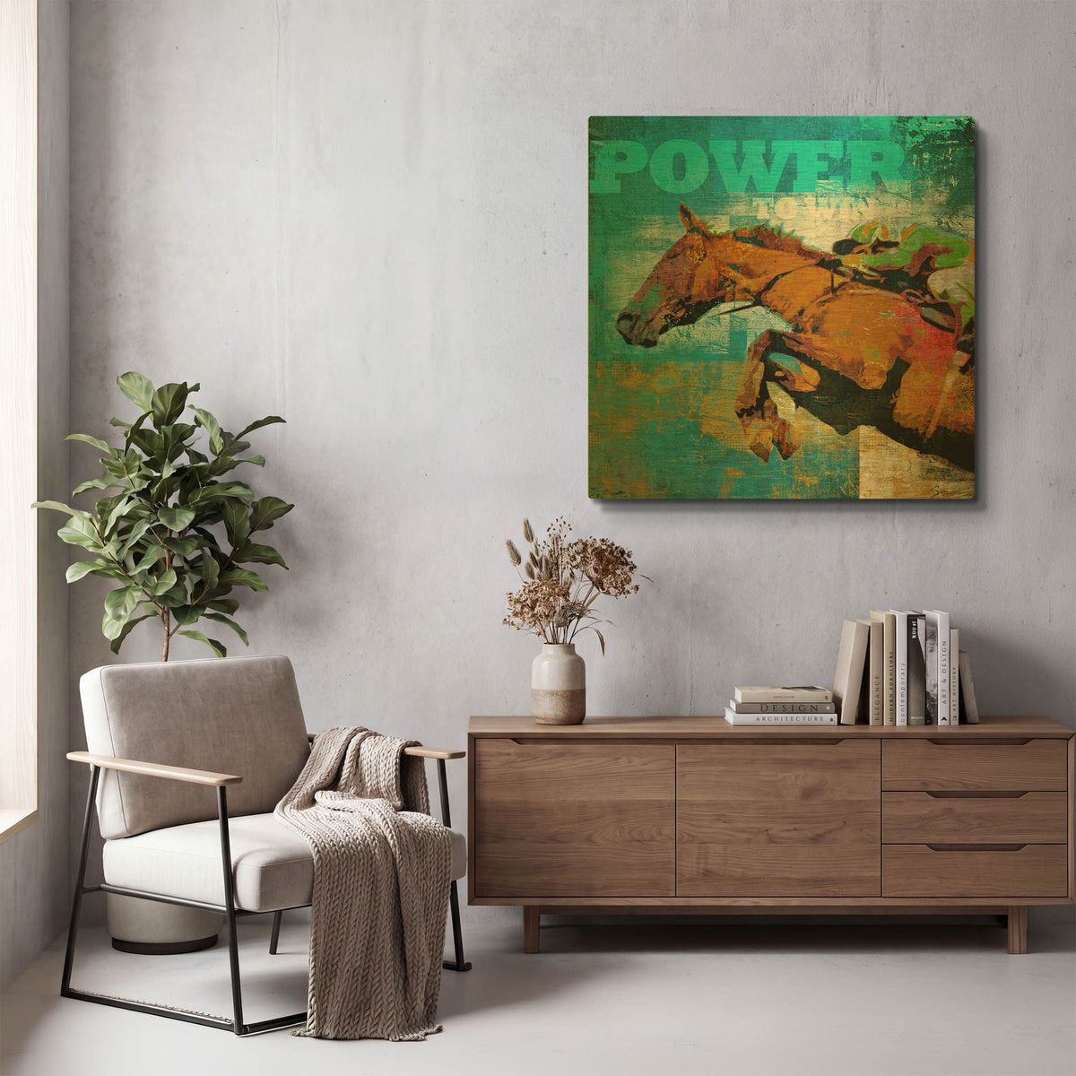 'Horse Power' By Greg Simanson Gold Metal Wall Art
