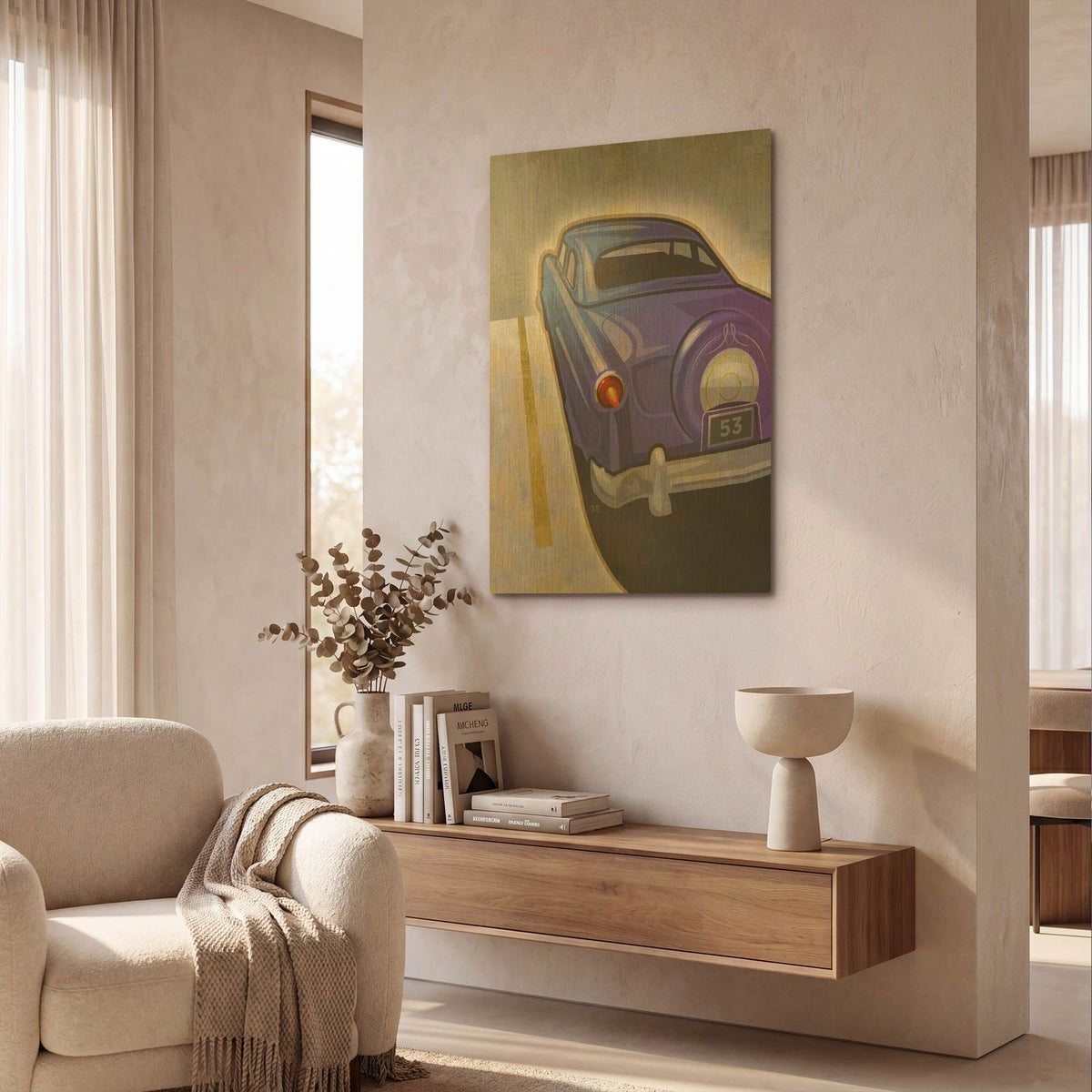 'Hotrod 53' By Greg Simanson Gold Metal Wall Art
