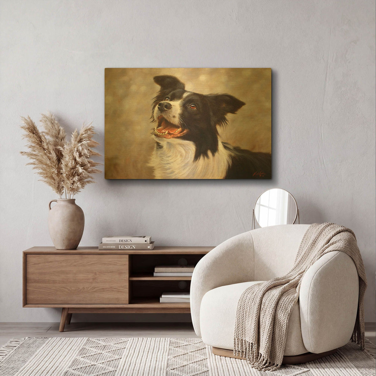 'Border Collie I Love You Dad' By John Silver Gold Metal Wall Art