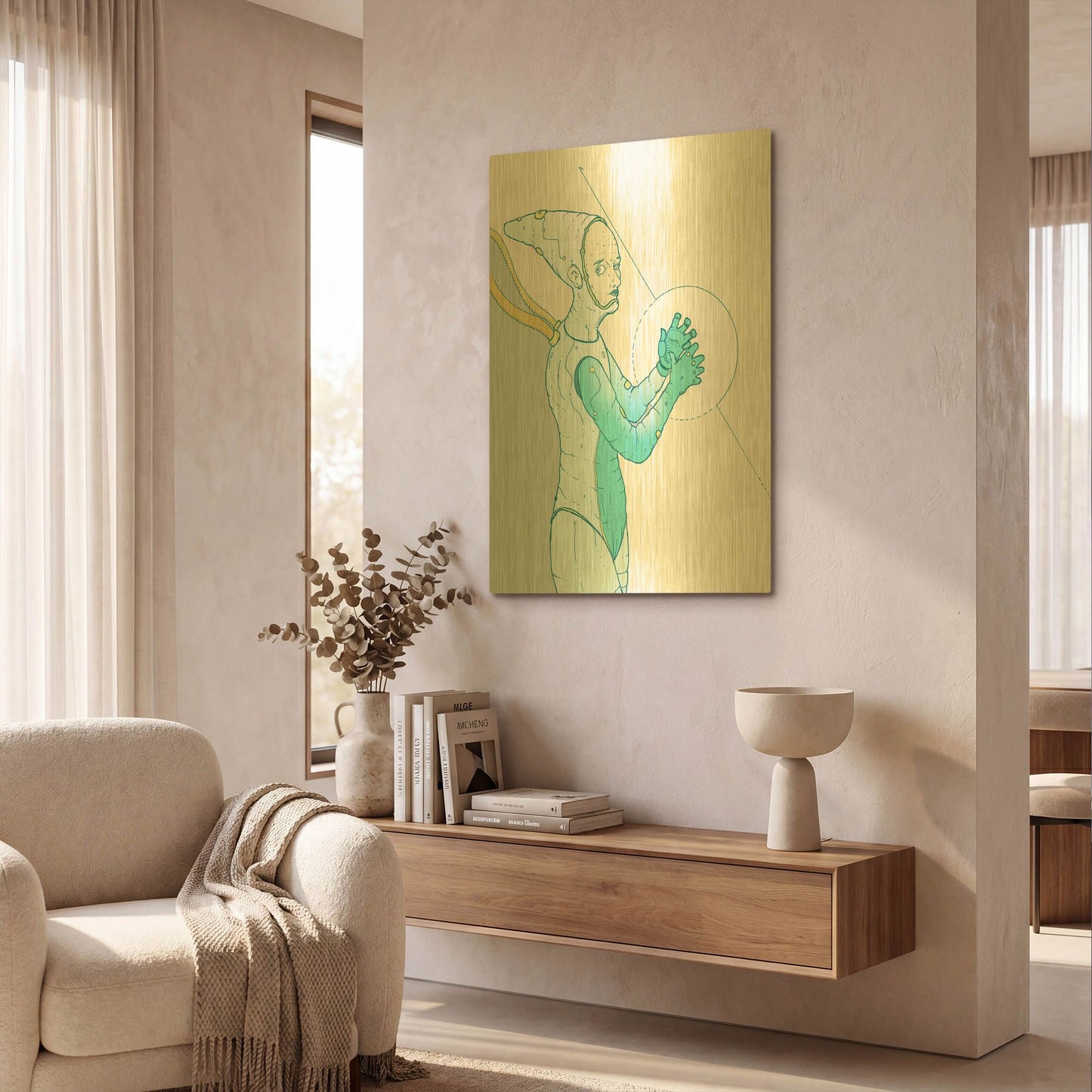 'Alpha Omega Ice' By Craig Snodgrass Gold Metal Wall Art