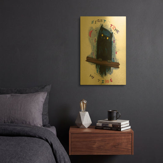 'Night Time My Time' By Ric Stultz Gold Metal Wall Art