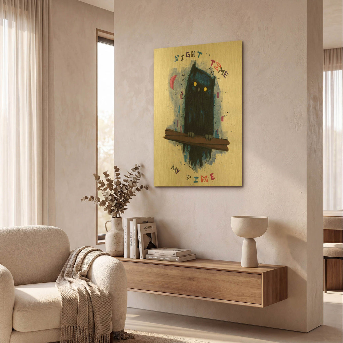 'Night Time My Time' By Ric Stultz Gold Metal Wall Art