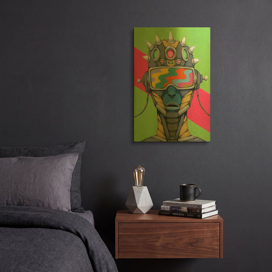 'Androgynous Android' By Ric Stultz Gold Metal Wall Art