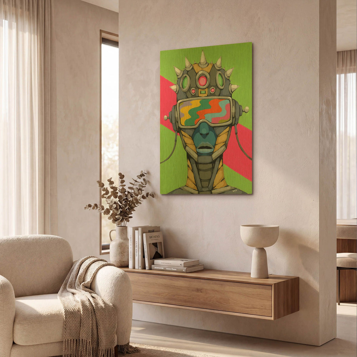 'Androgynous Android' By Ric Stultz Gold Metal Wall Art