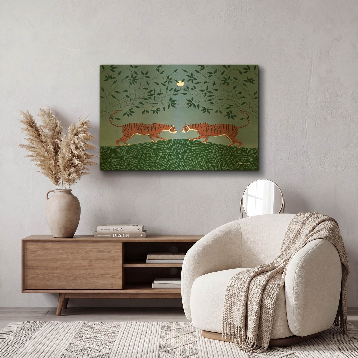 'Twilight Tigers' By Susan Henke Fine Art Gold Metal Wall Art