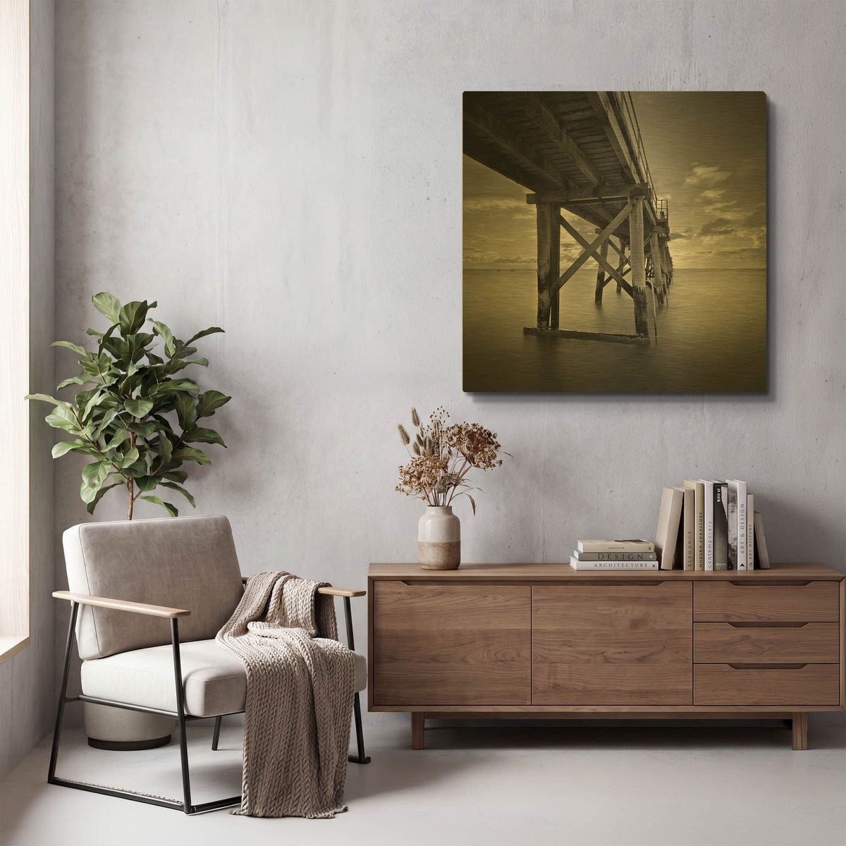 'Depth' By SD Smart Gold Metal Wall Art