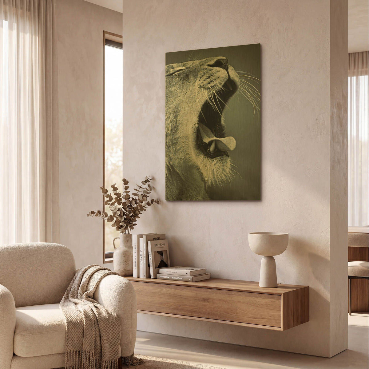 'Yawn' By SD Smart Gold Metal Wall Art