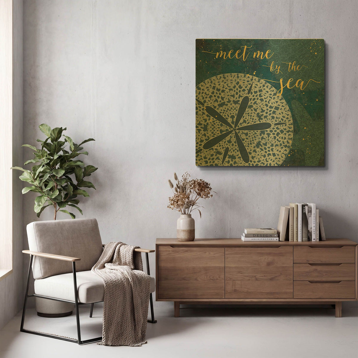 'Coastal Lace I' By Jess Aiken Gold Metal Wall Art