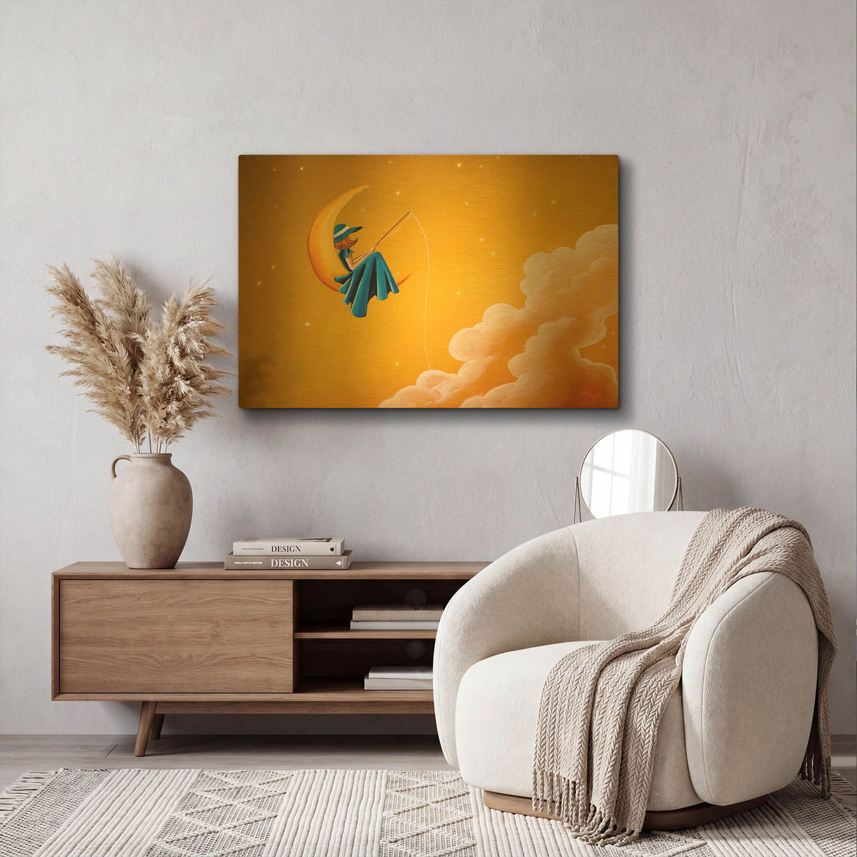 'Blue Moon' By Cindy Thornton Gold Metal Wall Art