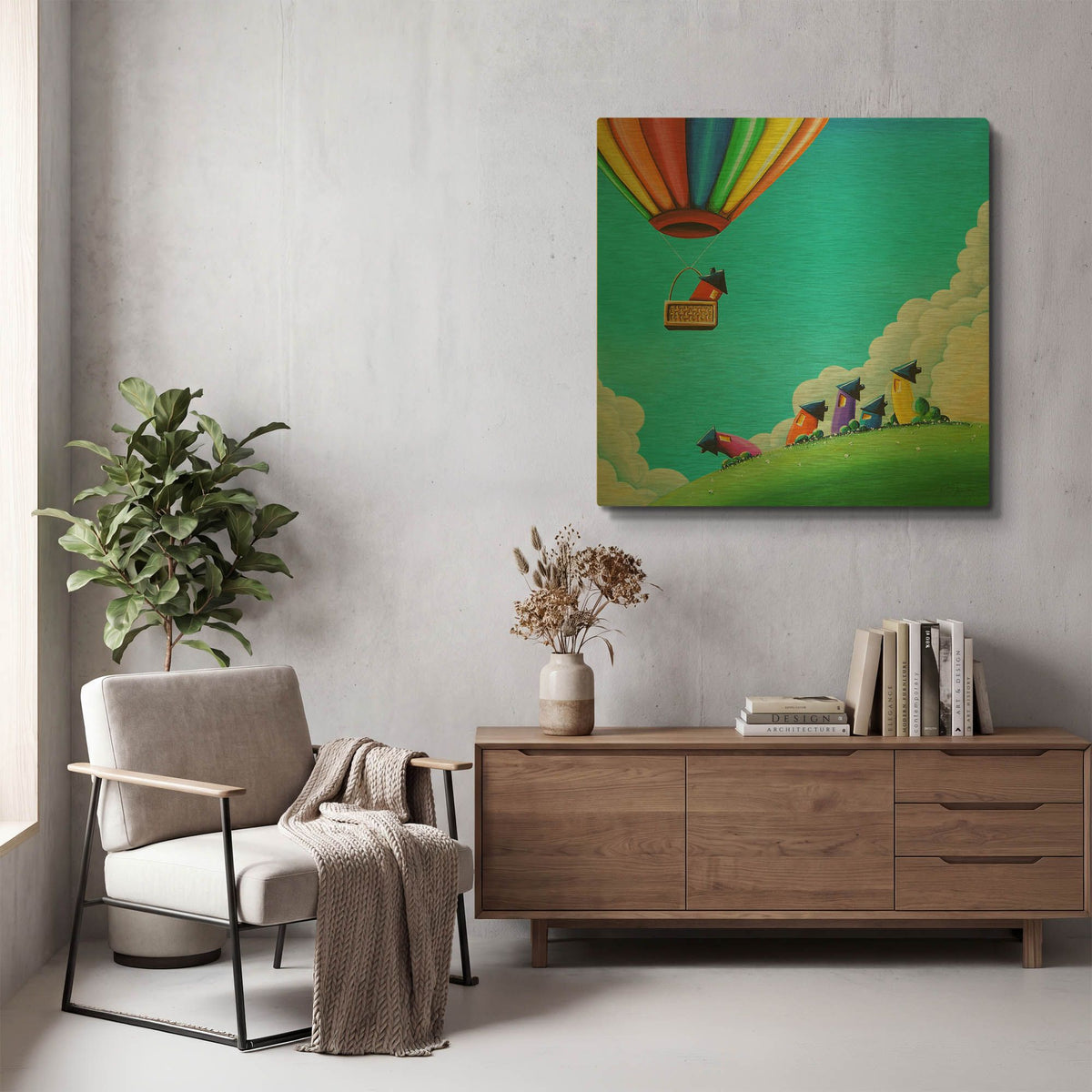 'Up, Up, and Away' By Cindy Thornton Gold Metal Wall Art