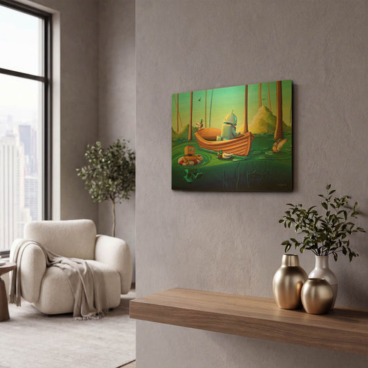 'A River Of Curiosity' By Cindy Thornton Gold Metal Wall Art